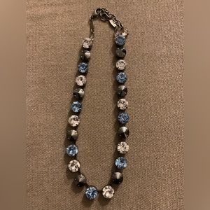 Sabika Closing Night Classic Rhinesone Bling Choker Necklace Blue Clear Black.